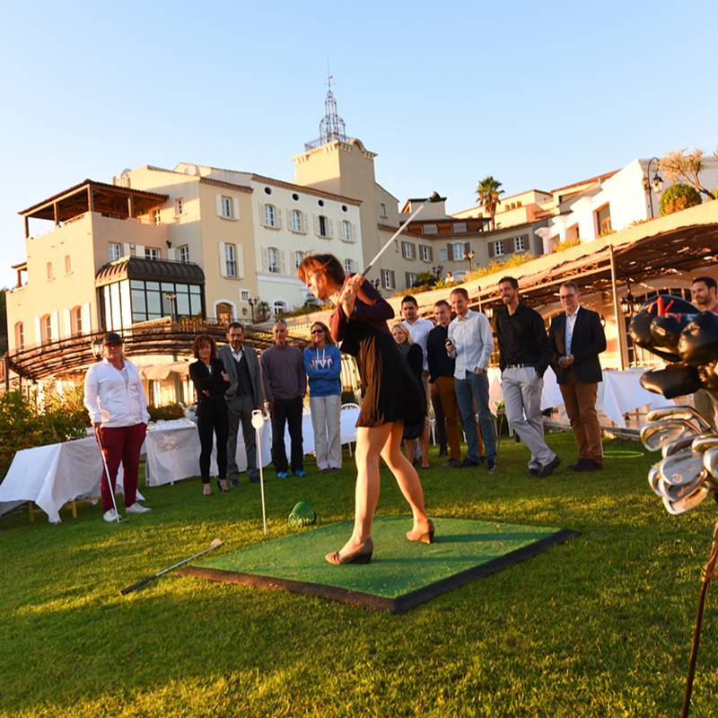 Votre séminaire entreprise sur un golf Le alt du bloc test